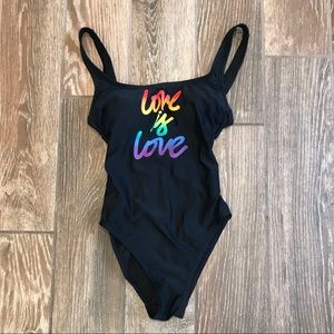 ⭐️ 2/$20 Black and Rainbow Love is Love Swim Suit